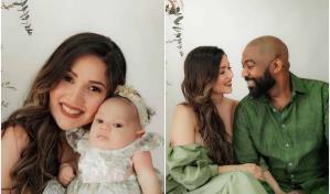 Brea Frank y su esposa Kriss Mijares presentan a su hija en el Día de las Madres