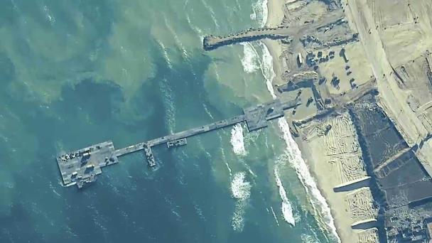 EEUU reinstala muelle montado en Gaza para enviar ayuda a palestinos