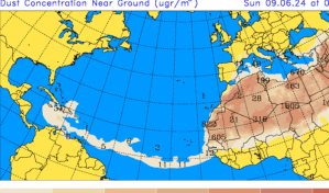 Poca probabilidad de lluvias por polvo de Sahara este domingo en RD