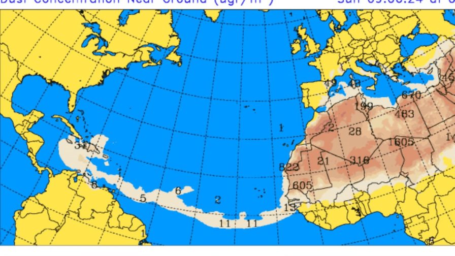 Poca probabilidad de lluvias por polvo de Sahara este domingo en RD