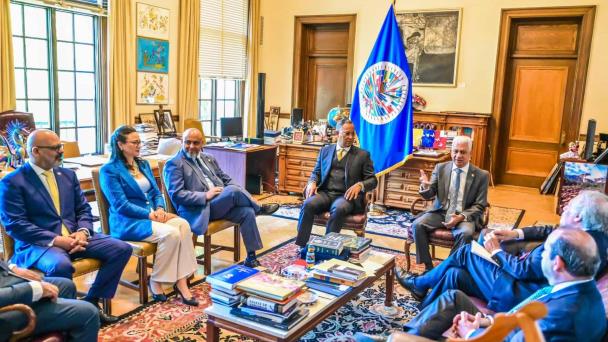 Presidente del Senado dominicano se reúne en la OEA con el secretario Luis Almagro
