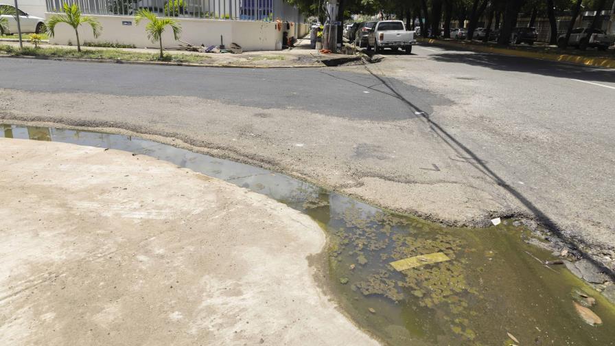 Corrigen parte del problema que causa charco en la calle Santiago con Santo Tomás de Aquino