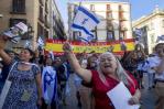 Manifestaciones de israelíes y palestinos sin incidentes en Barcelona al mediar la policía Manifestaciones de israelíes y palestinos sin incidentes en Barcelona al mediar la policía