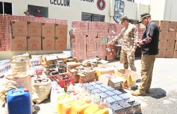 Decomisan 1,500,000 unidades de cigarrillos y otras mercancías en la frontera