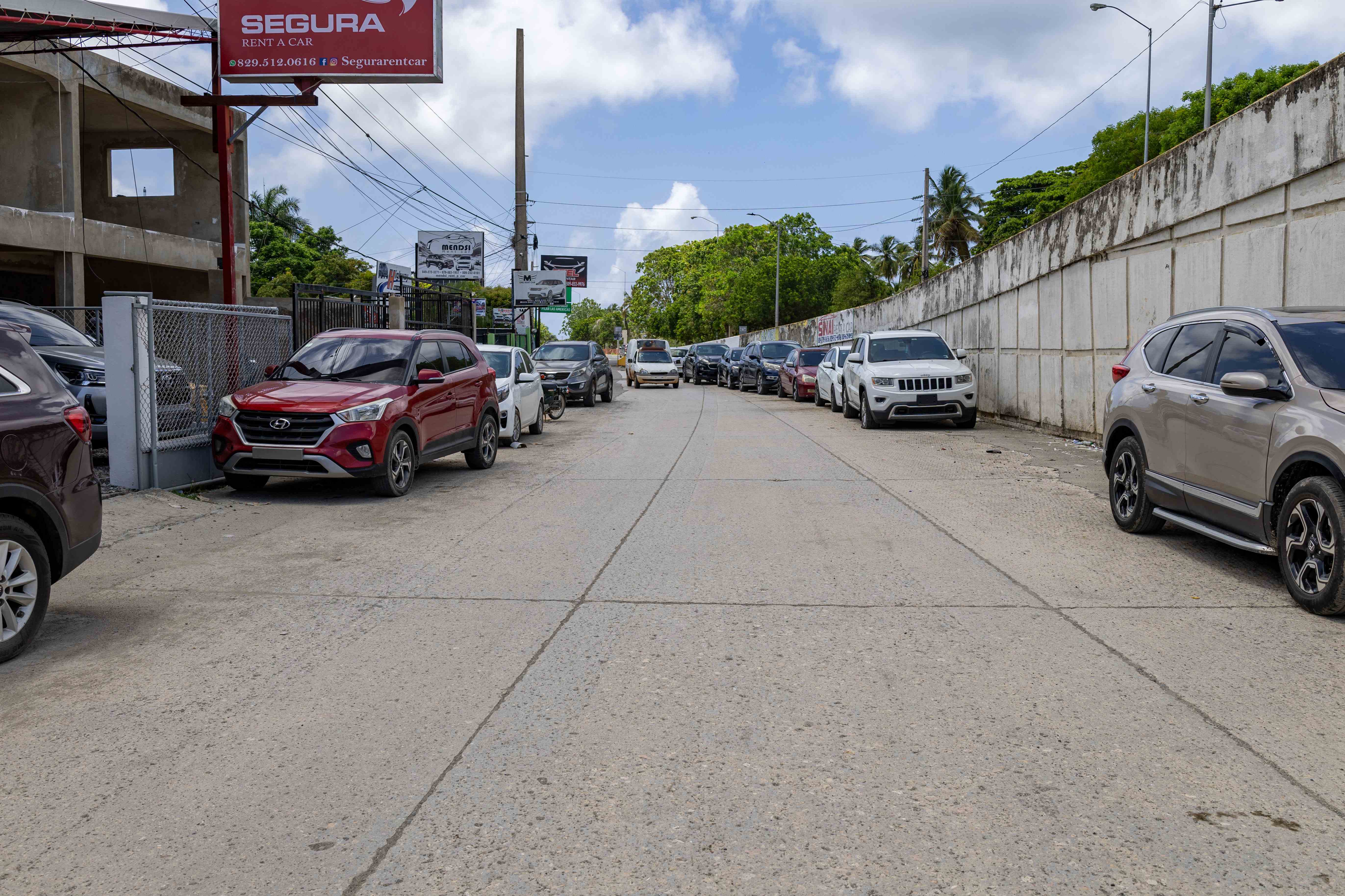 Debajo del elevado que conecta las avenidas Las Américas y Ruta 66, las empresas utilizan el área para estacionamiento. 