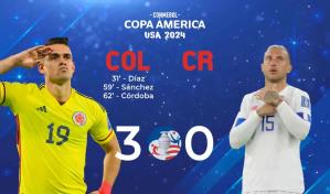 3-0. Una Colombia implacable avanza a cuartos y muestra su poder ante Costa Rica