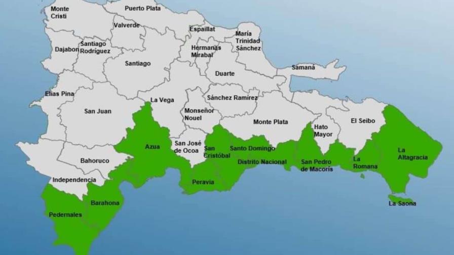 Nueve provincias y Distrito Nacional en alerta verde por oleaje asociado a huracán Beryl