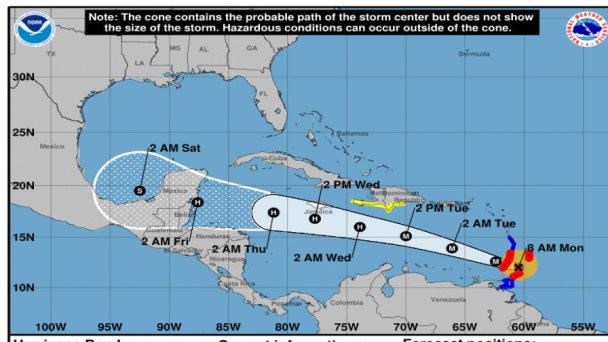 El huracán Beryl, con un poder inédito, avanza sobre el Caribe como un fenómeno muy peligroso