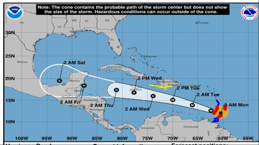 El huracán Beryl, con un poder inédito, avanza sobre el Caribe como un fenómeno muy peligroso