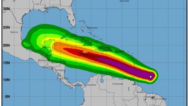 Onamet: Beryl estará en la mañana del martes a 455 km de Santo Domingo