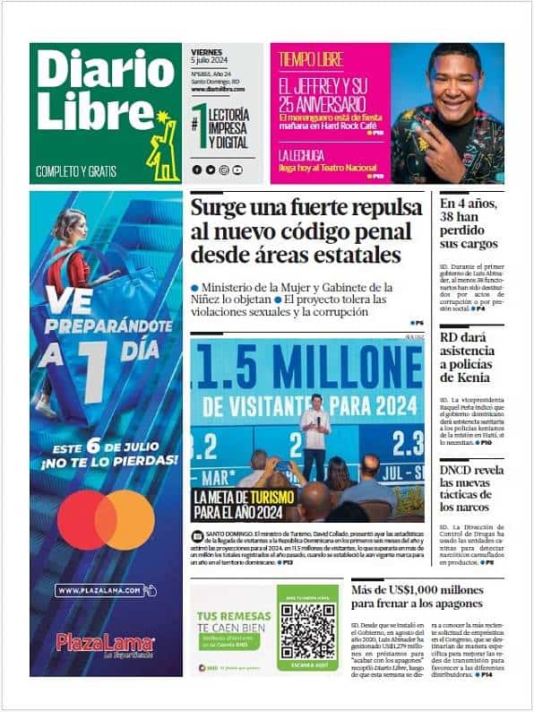 Portada de Diario Libre Impreso