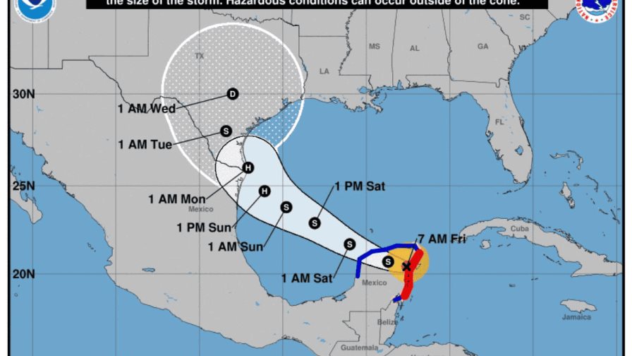 El huracán Beryl toca tierra en México bajo alerta roja