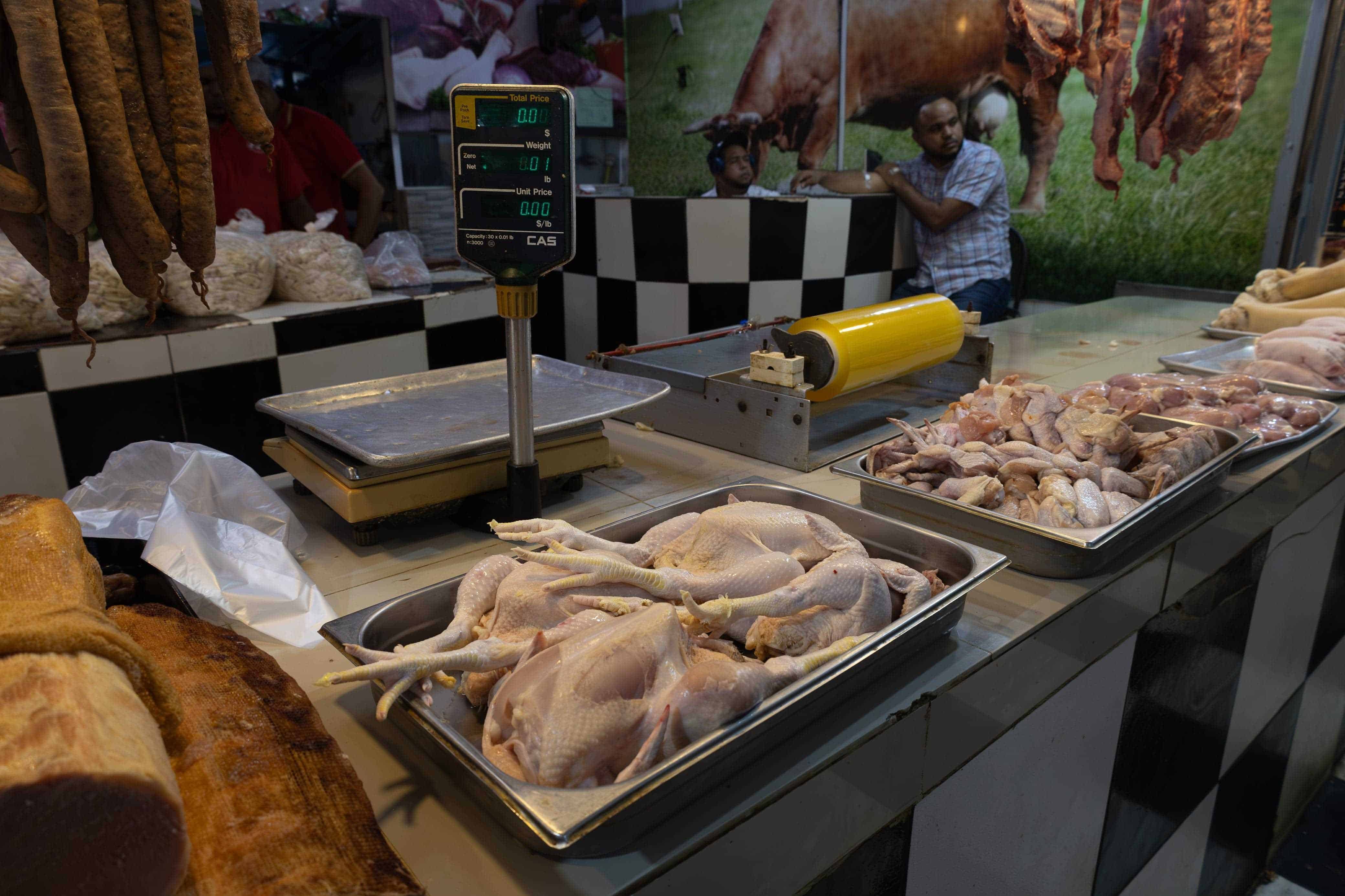 Puesto de carnes de Leandro De León, en la Feria Ganadera.