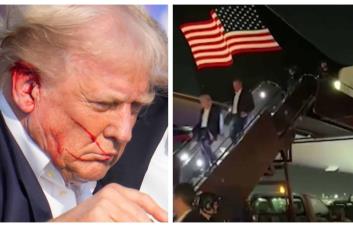 Donald Trump llega en su avión a Newark y baja con normalidad por su propio pie