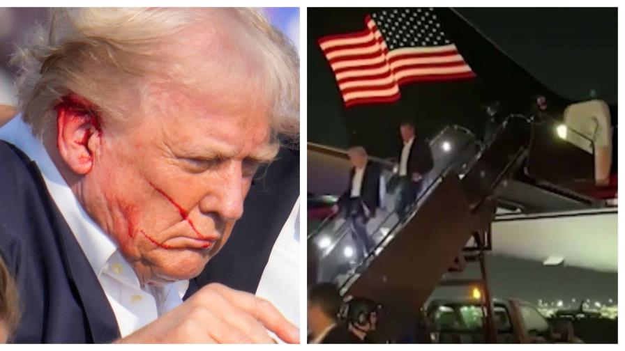 Donald Trump llega en su avión a Newark y baja con normalidad por su propio pie