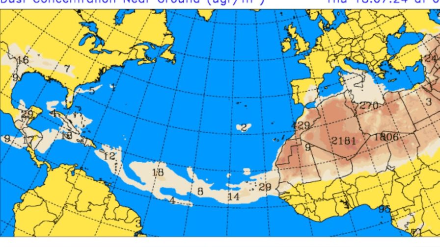 Pronostican lluvias en algunas localidades y calor por polvo del Sahara