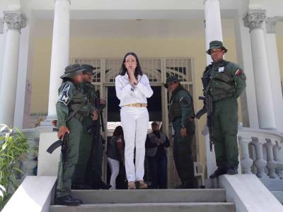 María Corina Machado dice hay una buena participación en elecciones