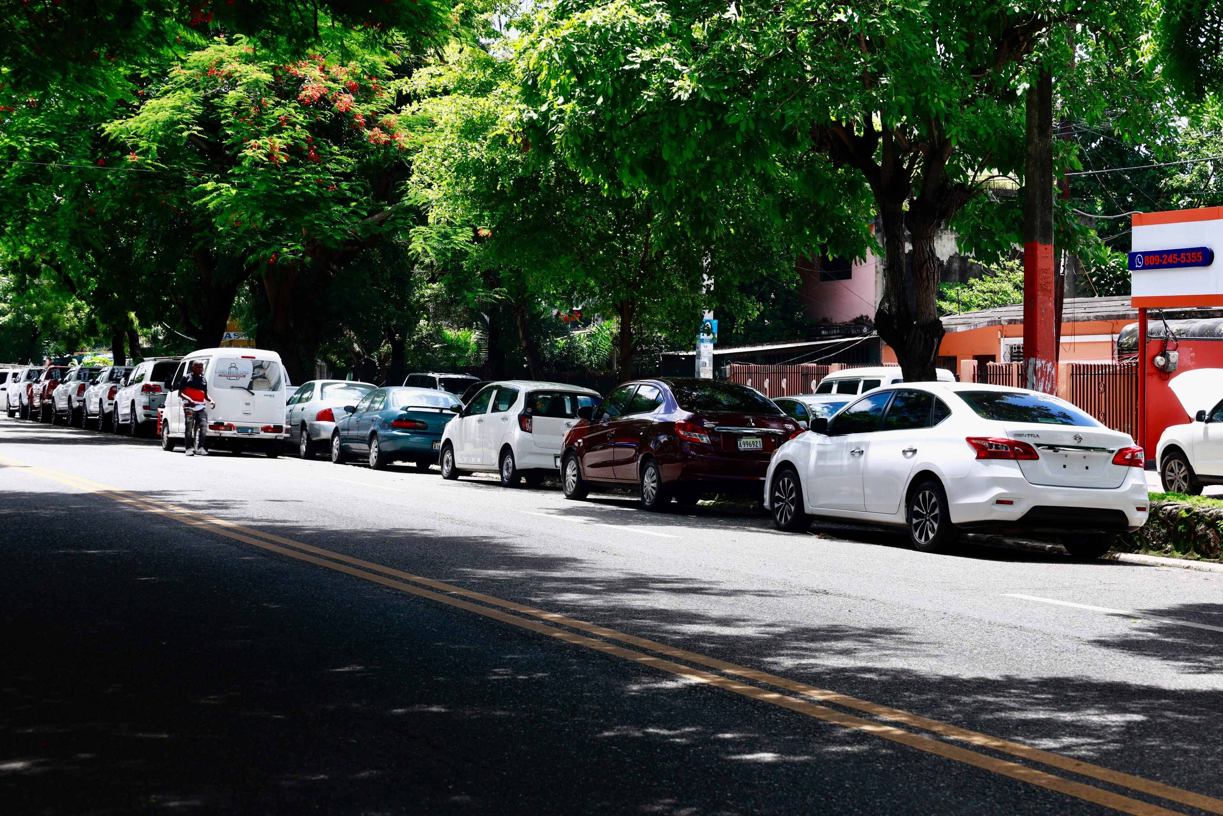 Parte de los vehículos estacionados en la Pedro Livio Cedeño.