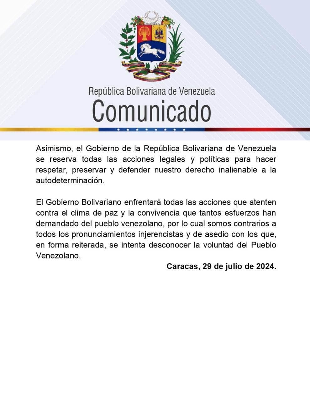 Comunicado. 