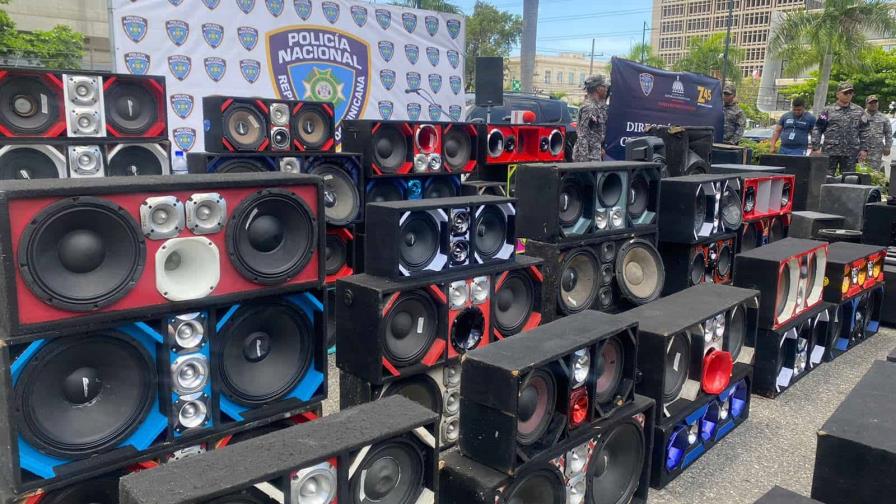 Policía Nacional incauta 118 equipos de sonido en el Distrito Nacional