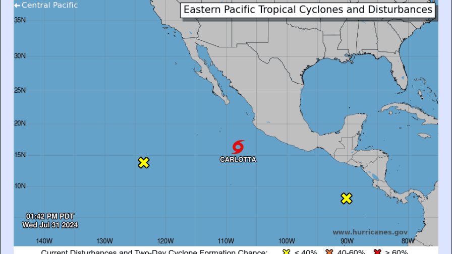 Se forma tormenta tropical Carlotta en el Pacífico cerca de México, pero se aleja de costas