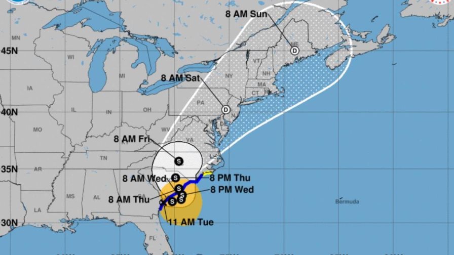 Tormenta tropical Debby avanza por el sureste de Estados Unidos tras causar cinco muertos