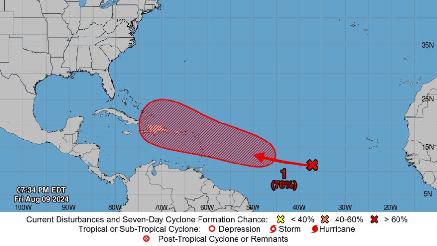 Onda tropical tiene alta probabilidad de convertirse en ciclón en los próximos días