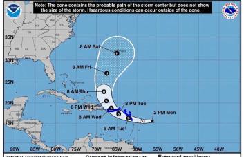 Emiten aviso y advertencias por fuerte oleaje en Puerto Rico por la tormenta Ernesto