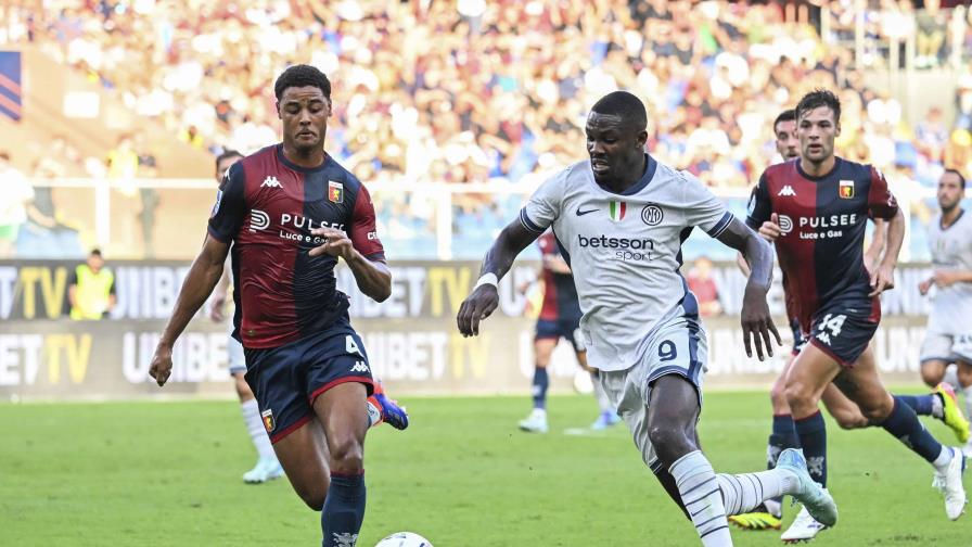 Con penal tardío, Genoa empata con el Inter de Milán en el primer encuentro de la Serie A