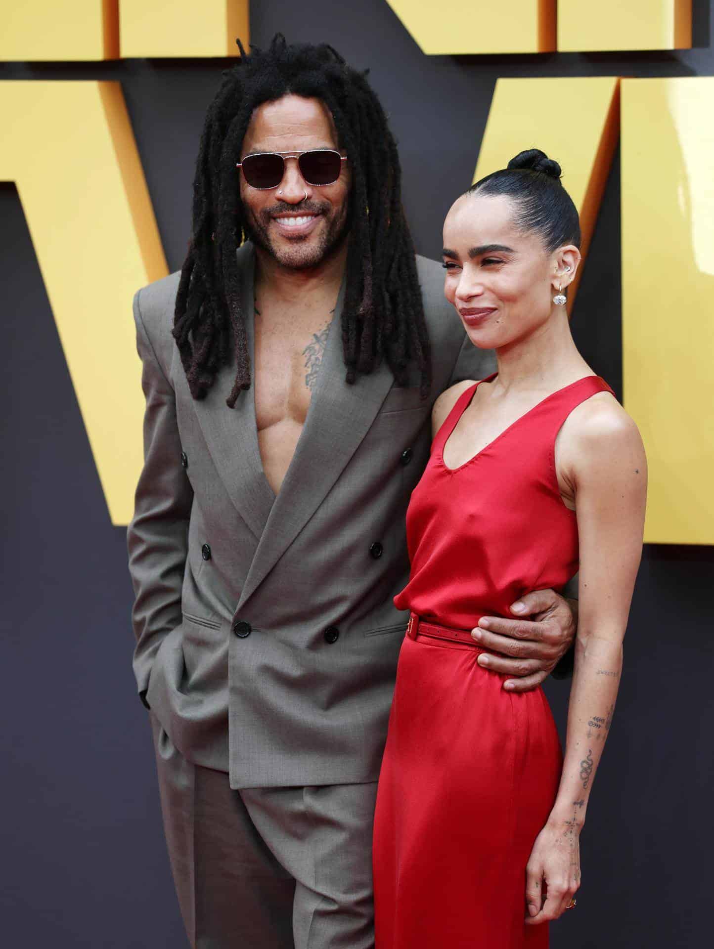 Zoe Kravitz y su padre Lenny Kravitz en el estreno de 'Blink Twice' en Londres el 19 de agosto de 2024.