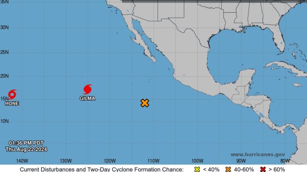 Se forma tormenta tropical Hone en el Pacífico central, Gilma sigue siendo un huracán de categoría 3