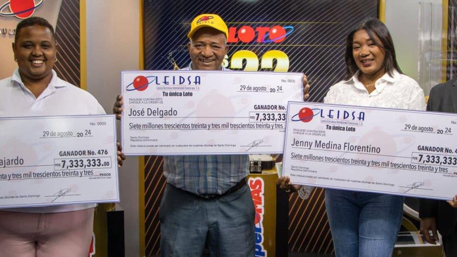 Leidsa entrega 22 millones a tres ganadores de la loto