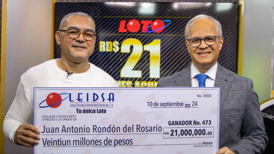 Leidsa entrega 21 millones a ganador número 473 de la loto