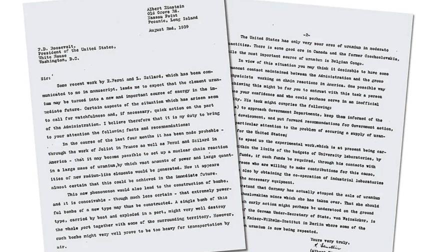 Una carta de Einstein a Roosevelt alertando sobre la amenaza Nazi, vendida por cuatro millones