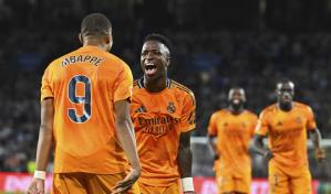Con penales de Vinícius y Mbappé, Real Madrid vence 2-0 a la Real Sociedad