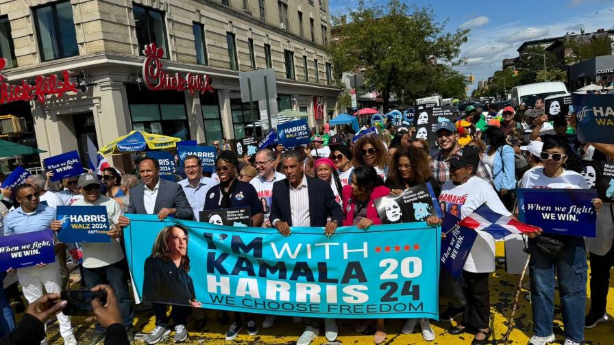 Comunidad dominicana de Nueva York manifiesta apoyo a Kamala Harris