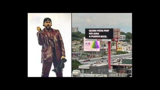 Bad Bunny envuelto en controversia por vallas publicitarias contra el partido gobernante de PR
