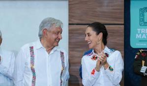 Sheinbaum dice estar lista y fuerte en cierre de gira con López Obrador en el Tren Maya