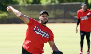Jimmy Cordero ya está en  el campamento del Escogido en Boca Chica