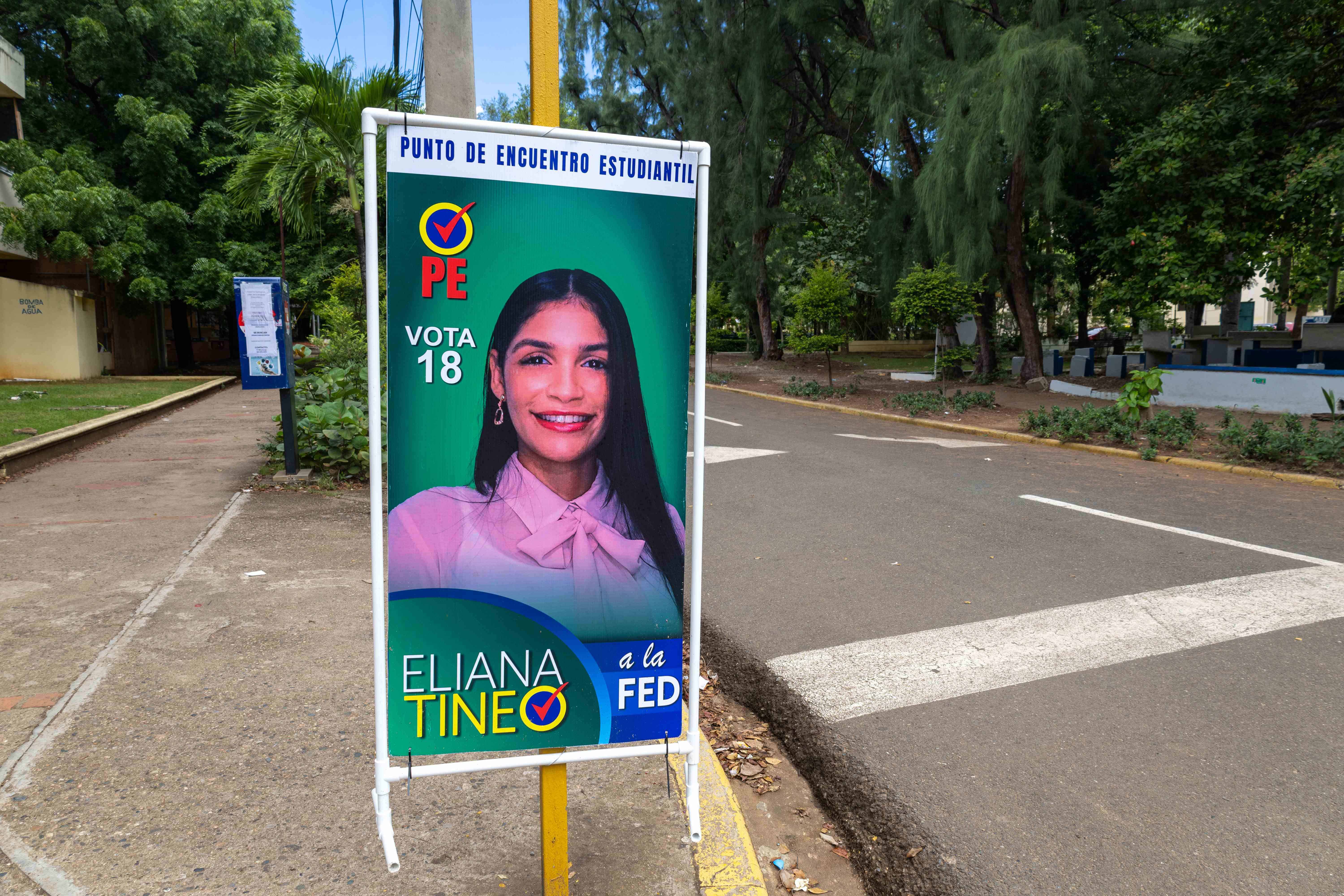 Afiche de una candidata a la presidencia de la FED.