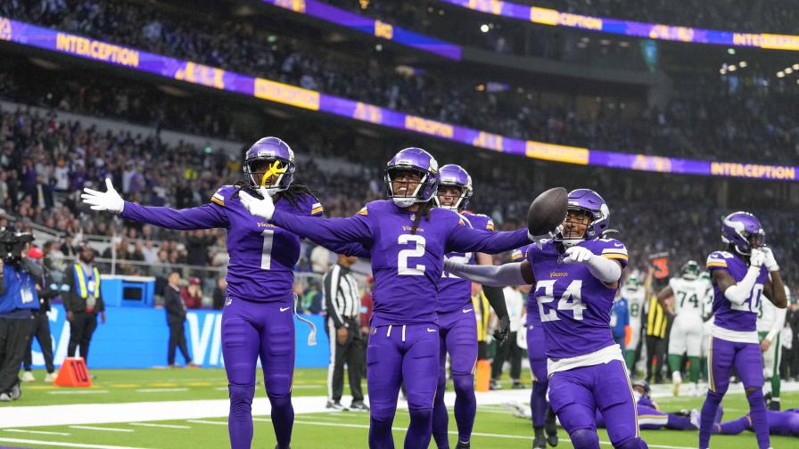 Vikings amplian invicto a 5-0 tras vencer a los Jets de Rodgers en Londres