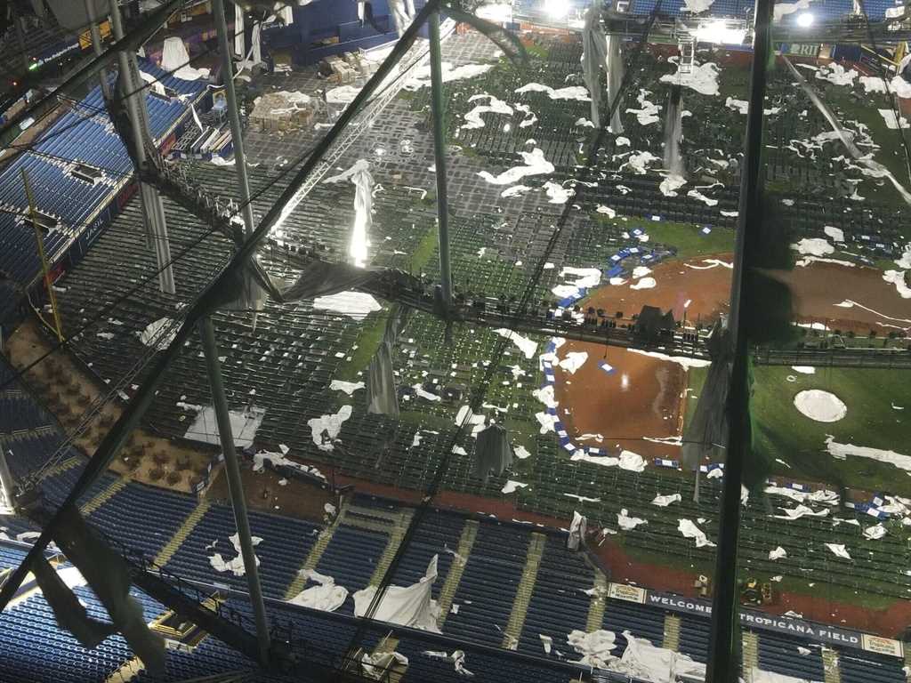 Imagen aérea de los destrozos en el&nbsp;Tropicana Field.