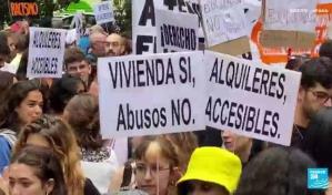 España: protesta multitudinaria en Madrid en contra del alto costo de los alquileres
