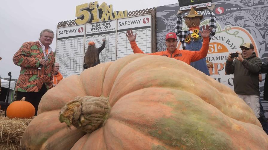 Calabaza de 1,120 kilos gana concurso en California