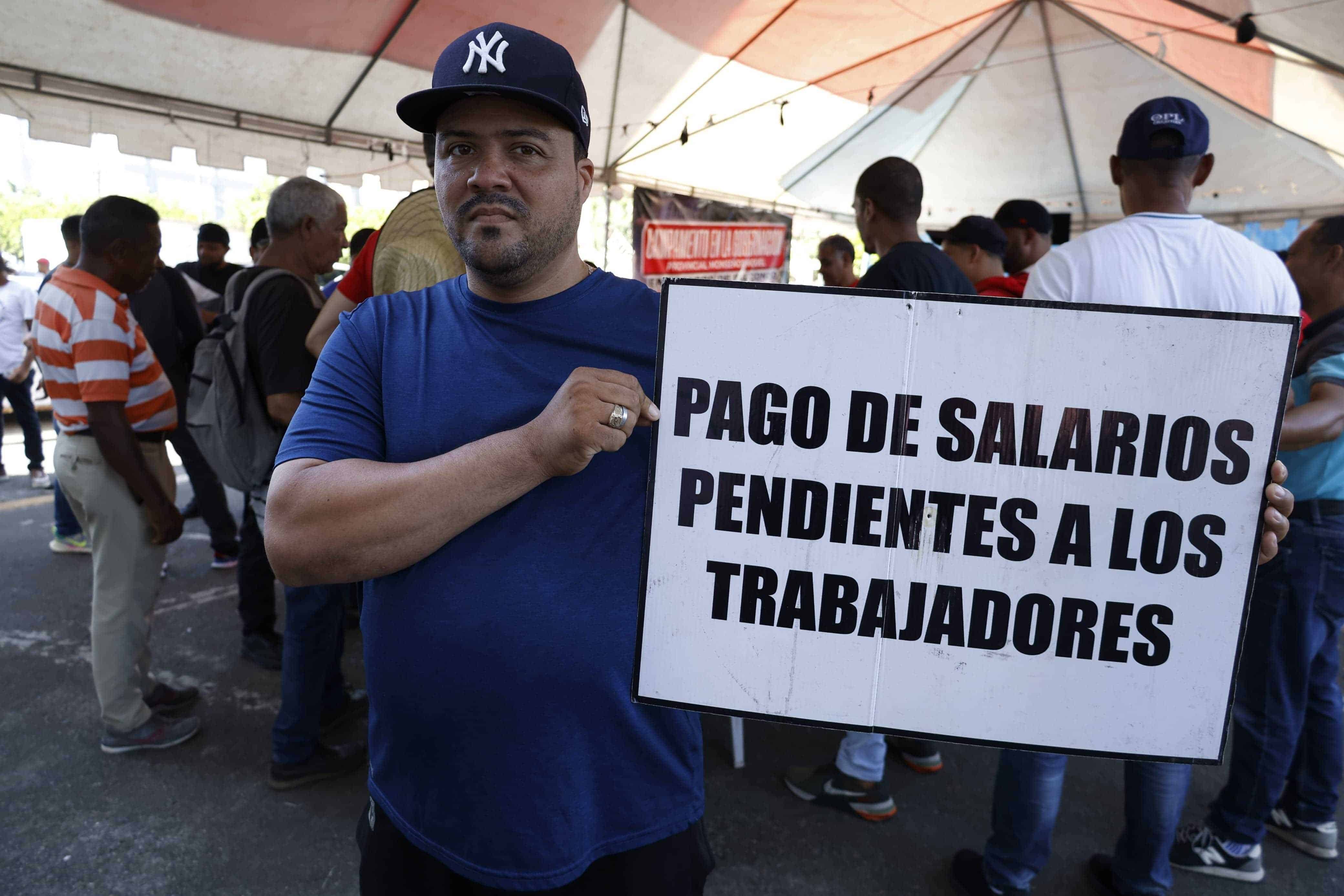 Vladimir Marte Lantigua, durante la manifestación.