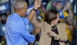 Harris es apoyada por Obama y estrellas de la música y el cine en un acto en Atlanta