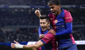 Barcelona golea al Real Madrid con doblete de Lewandowski