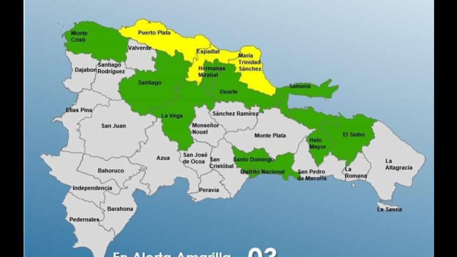 El COE amplia la alerta al Distrito Nacional y 12 provincias por lluvias