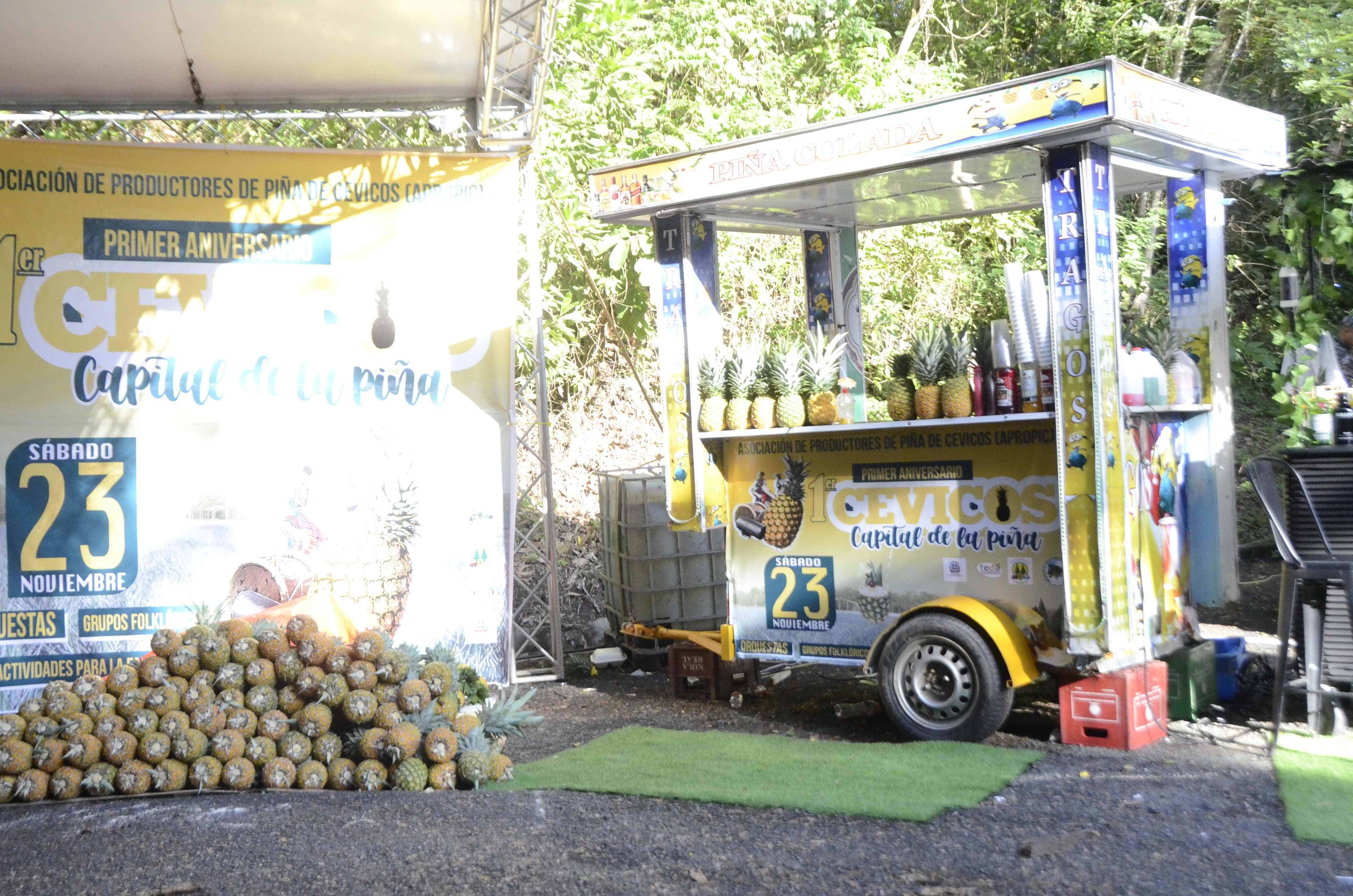 La piña, un producto local, es parte de los atractivos de la feria. 