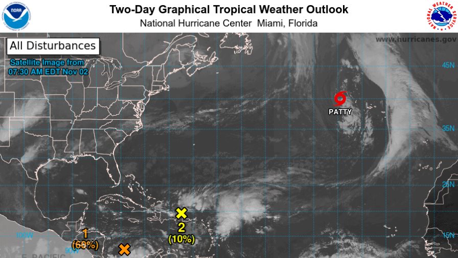 Se forma la tormenta subtropical Patty en el Atlántico Norte y avanza hacia las islas Azore